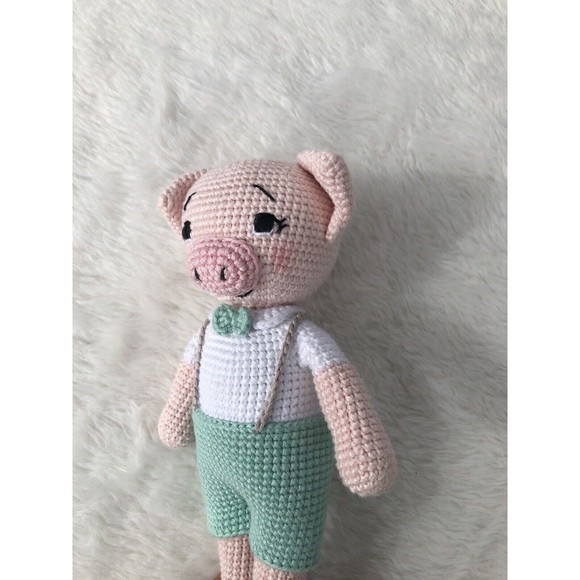 2 Piggy doll Couple, Handmade Dolls, Peggy’s Crochet, Baby Crochet Plush Toy - Picture 16 of 16